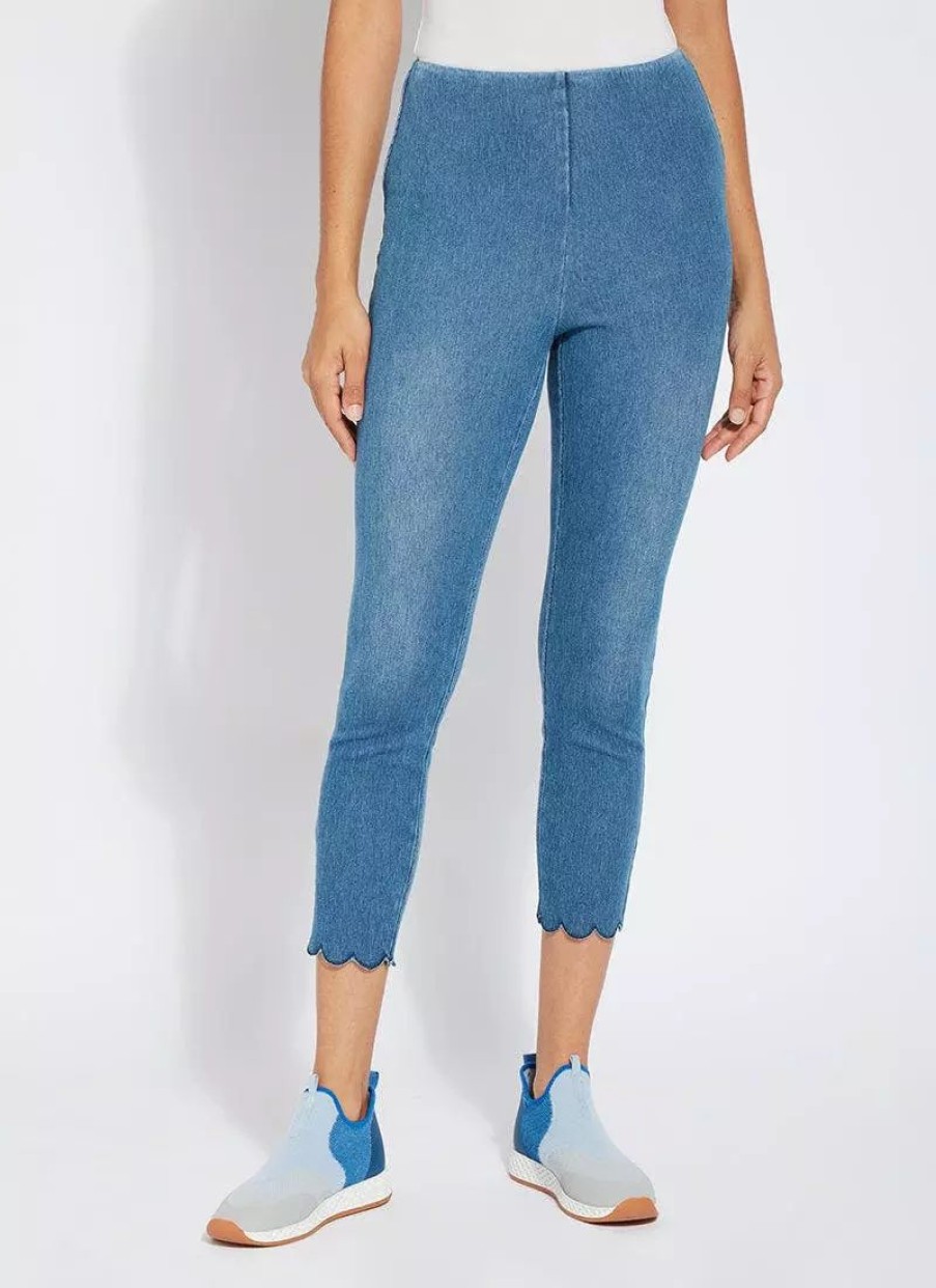 Bottoms * | Lysse Scallop Edge Ankle Denim Legging