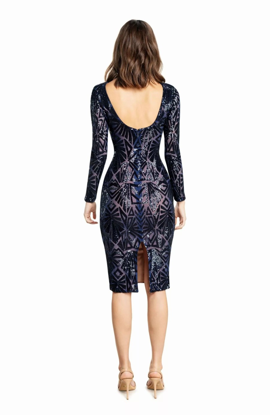 Dresses * | Dress The Population Emery Dress Navy