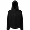 Sweatshirts & Sweaters * | Tridri Womens/Ladies Sherpa Fleece Quarter Zip Hoodie ( ) Black