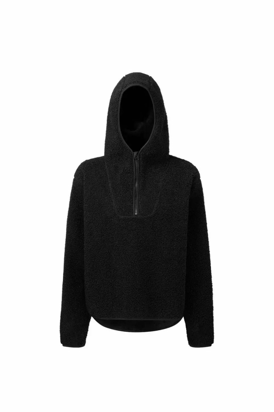 Sweatshirts & Sweaters * | Tridri Womens/Ladies Sherpa Fleece Quarter Zip Hoodie ( ) Black