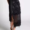 Skirts * | Lahive Jamie Fringe Straight Skirt Black