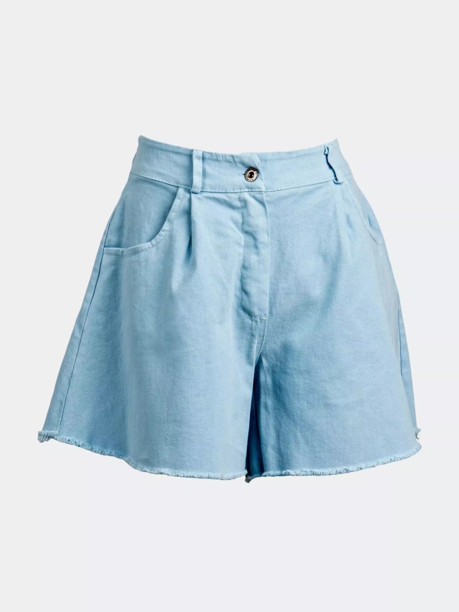 Bottoms * | Sohuman Elodie Midi Shorts Blue