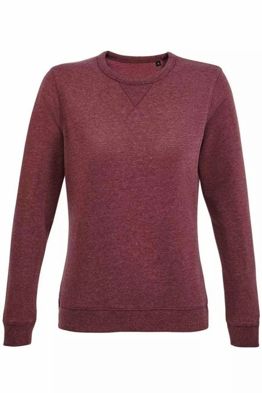 Sweatshirts & Sweaters * | Sols Womens/Ladies Sully Heathered Sweatshirt Ox Blood