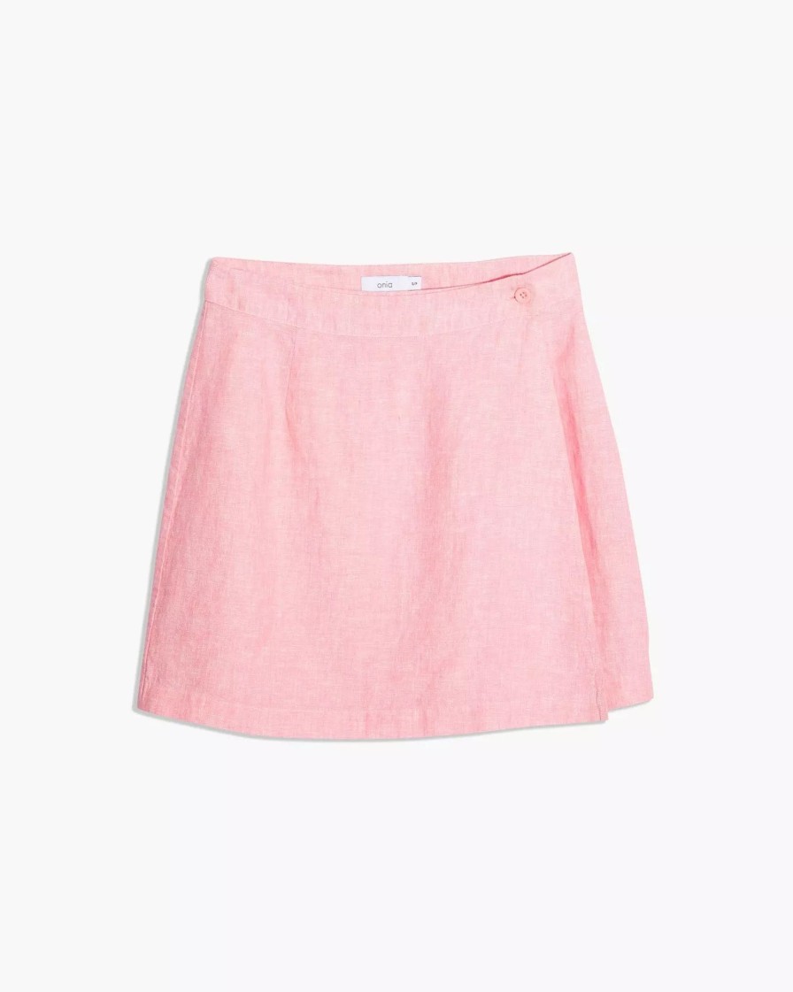 Skirts * | Onia Linen Mini Wrap Skirt Rosette