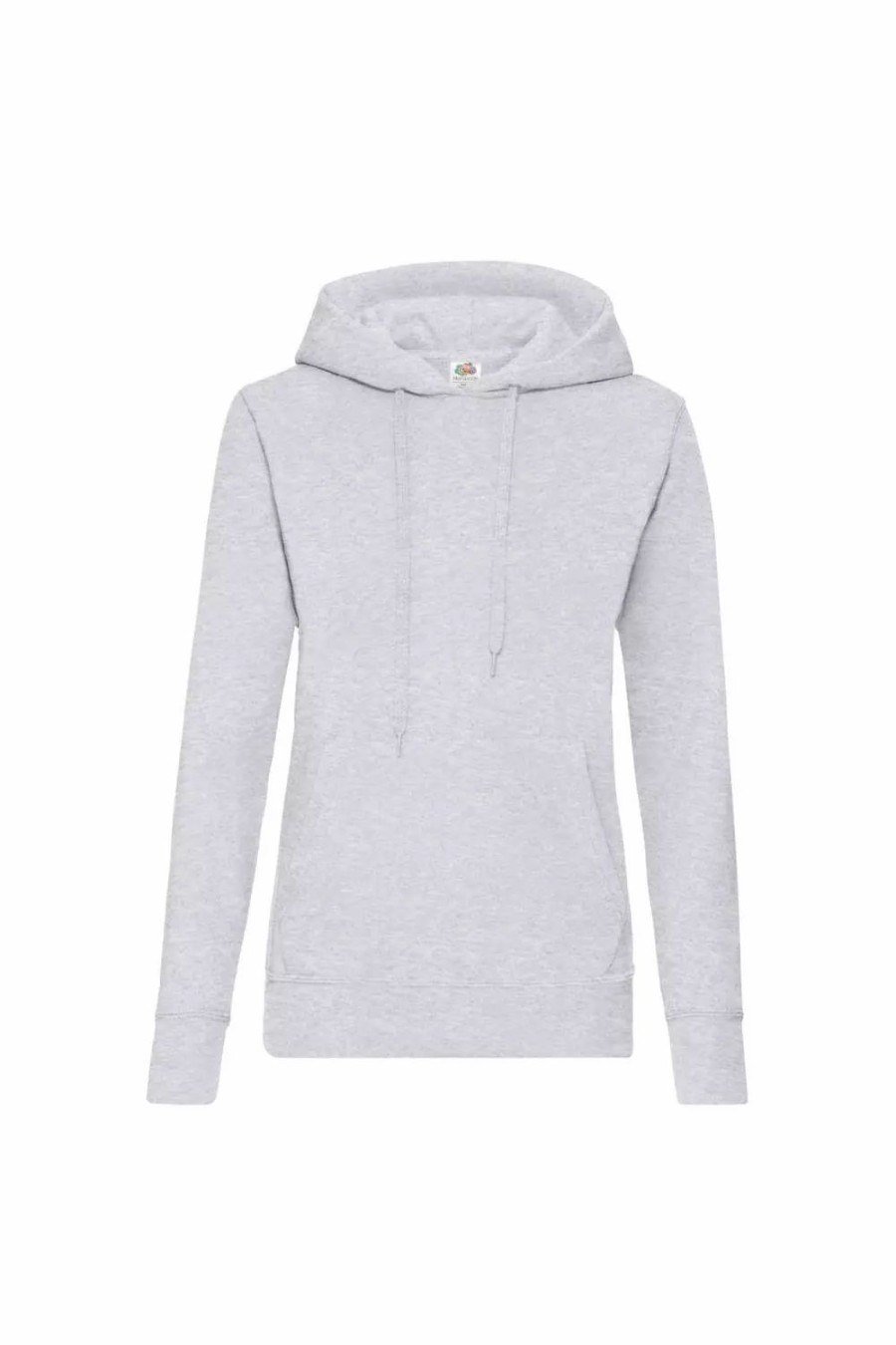 Sweatshirts & Sweaters * | Of The Loom Fruit Of The Loom Ladies Lady Fit Hooded Sweatshirt / Hoodie ( ) Heather Gray