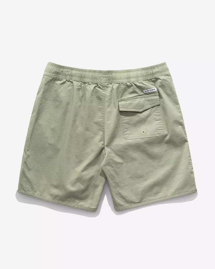 Bottoms * | Banks Journal Label Elastic Boardshort Green Tea