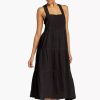 Dresses * | Vitamin A Canyon Linen Midi Dress Ecolinen Black