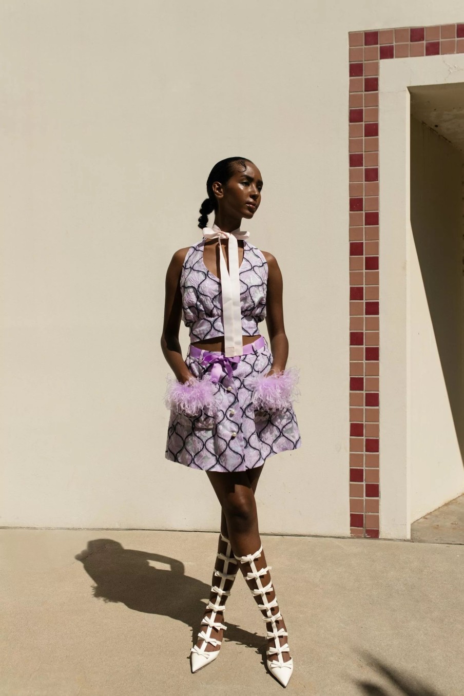 Skirts * | Andreeva Skirt With Feathers Details Lavender