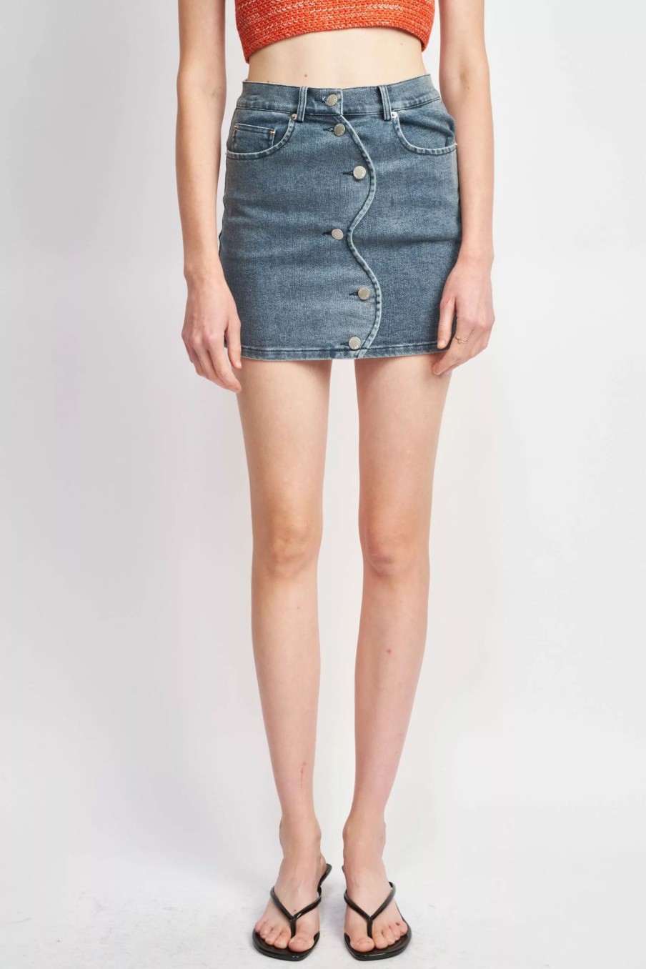 Skirts * | Emory Park Sabrina Mini Skirt Denim