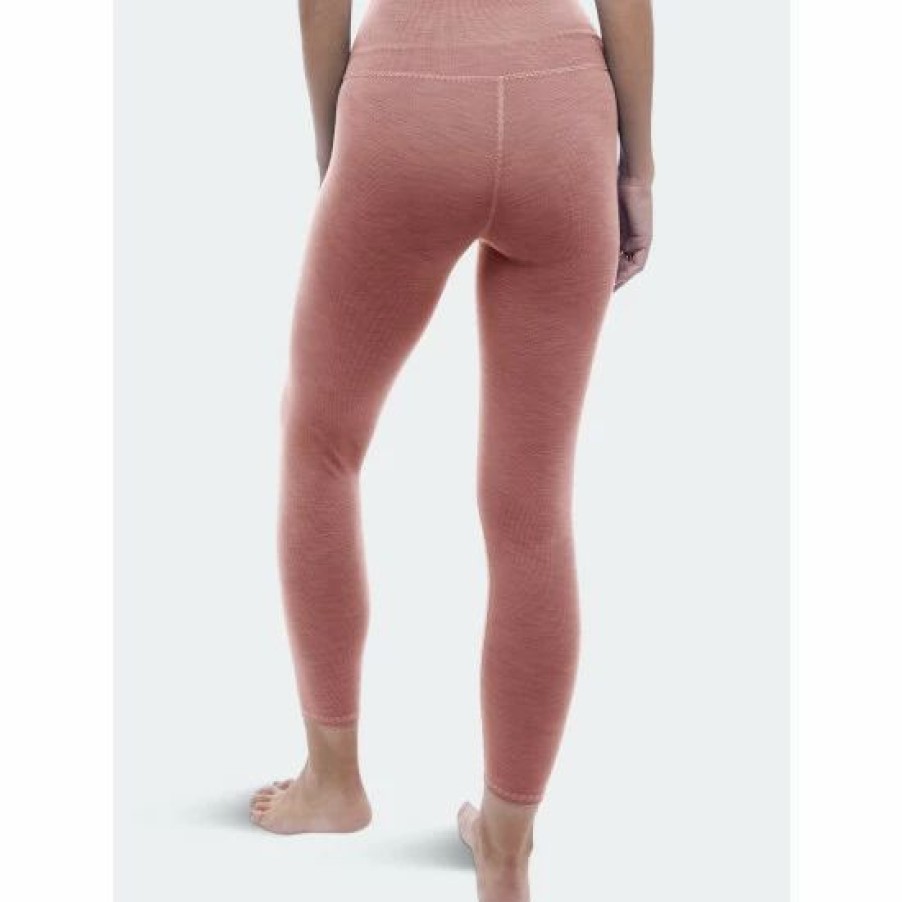 Bottoms * | Lezat Rib 7/8 High Waisted Legging Leggings Rose