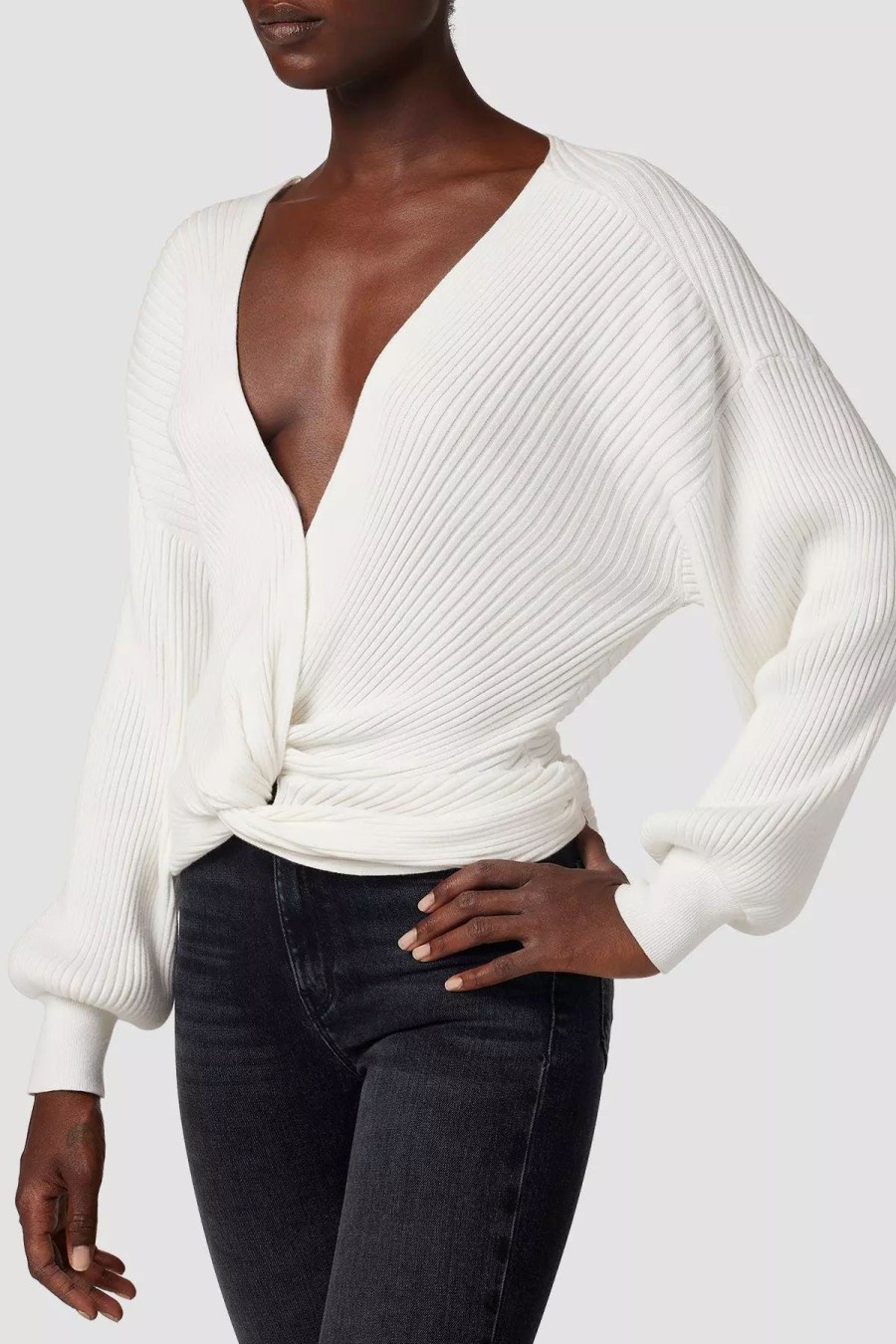 Sweatshirts & Sweaters * | Hudson Jeans Knotted Sweater White