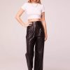 Bottoms * | B.O.G. Collective Rock Goddess Faux Leather Pants Black