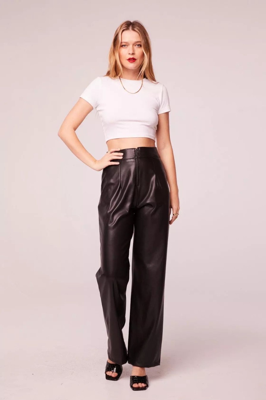 Bottoms * | B.O.G. Collective Rock Goddess Faux Leather Pants Black