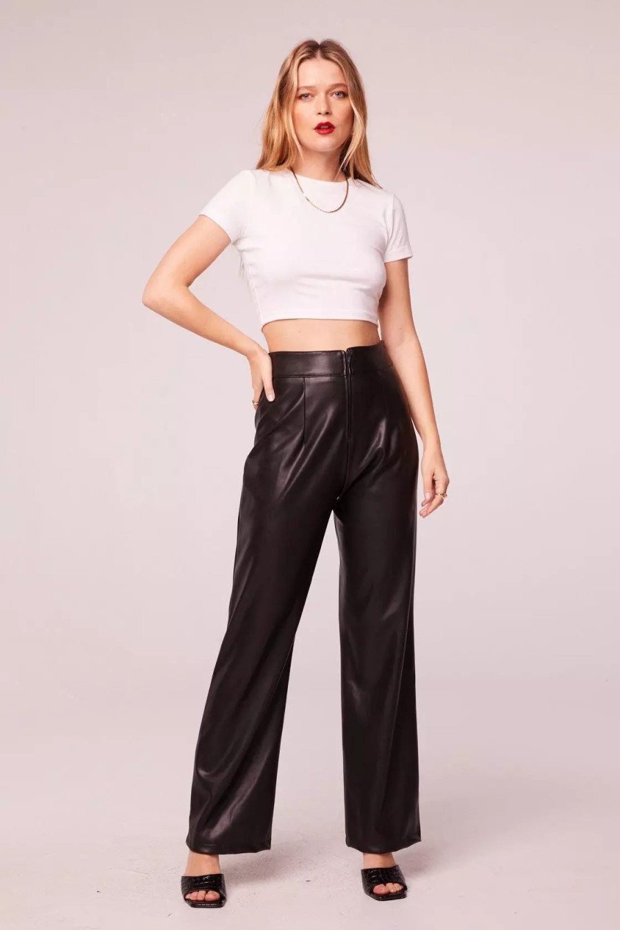 Bottoms * | B.O.G. Collective Rock Goddess Faux Leather Pants Black