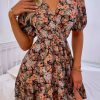 Dresses * | Anna-Kaci Open Tie Back Floral Dress Black