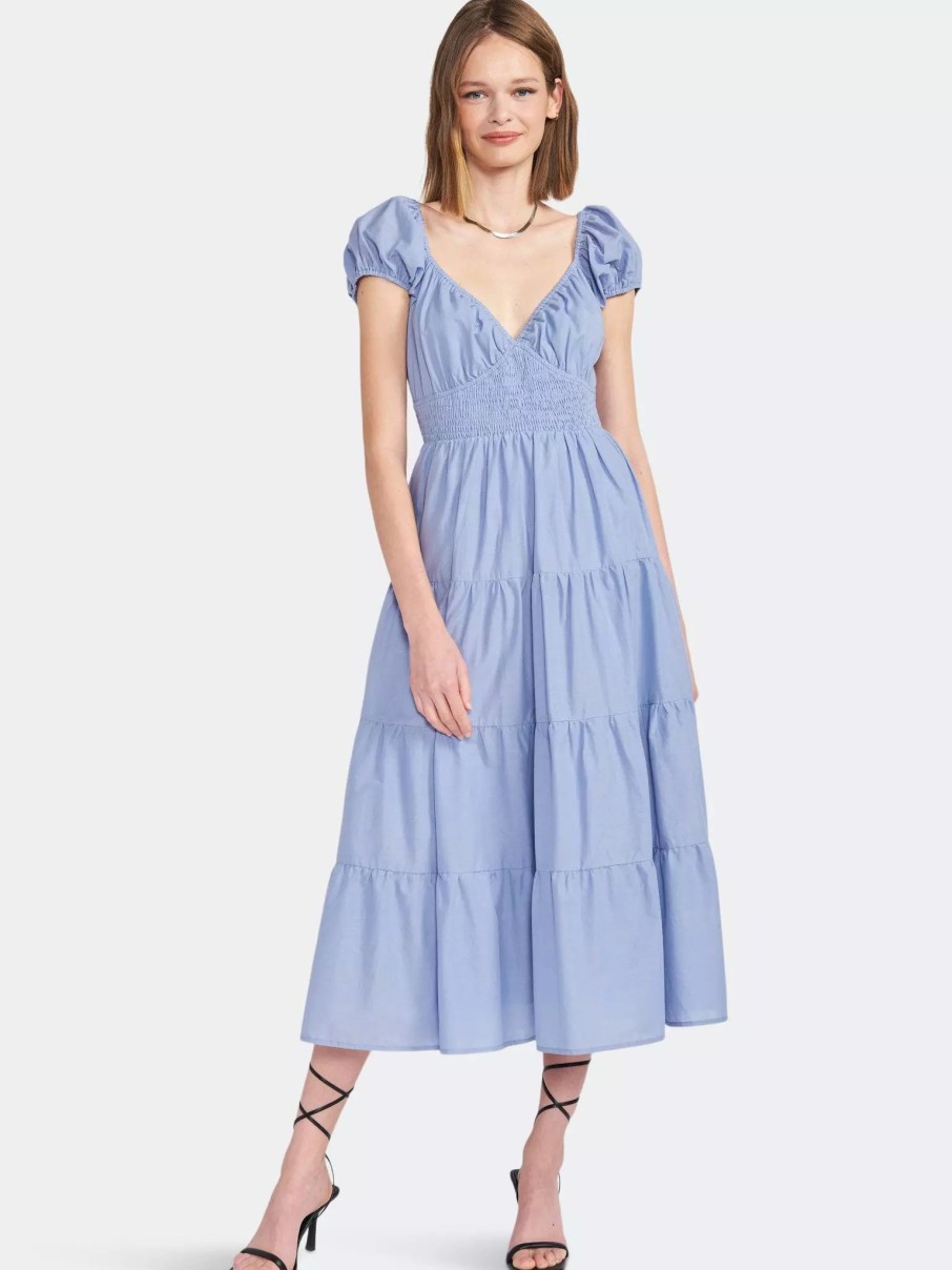 Dresses * | En Saison Bleu Midi Dress Blue