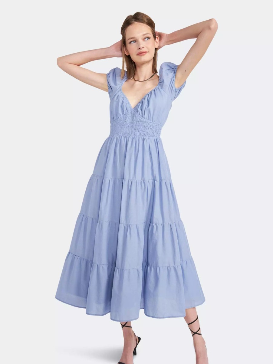 Dresses * | En Saison Bleu Midi Dress Blue