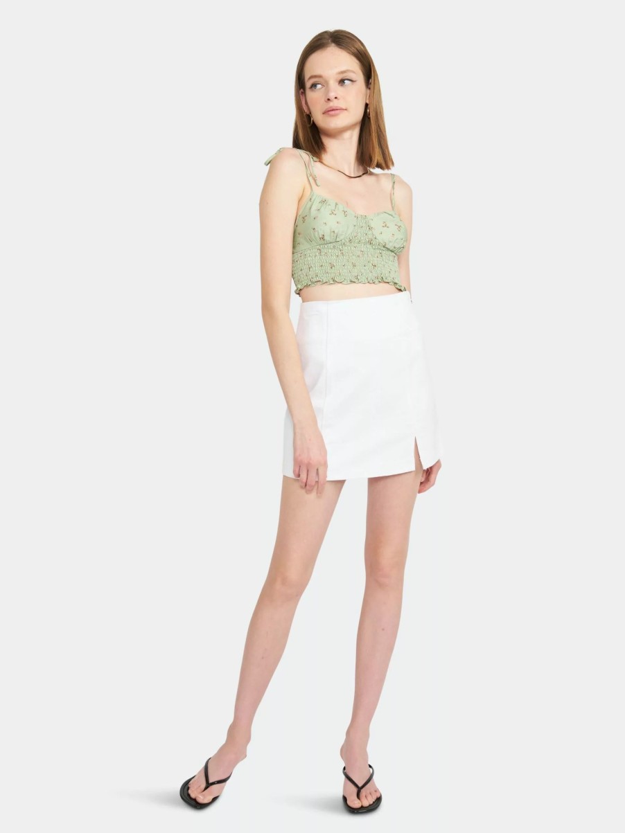 Skirts * | Emory Park Adaline Denim Mini Skirt White Denim