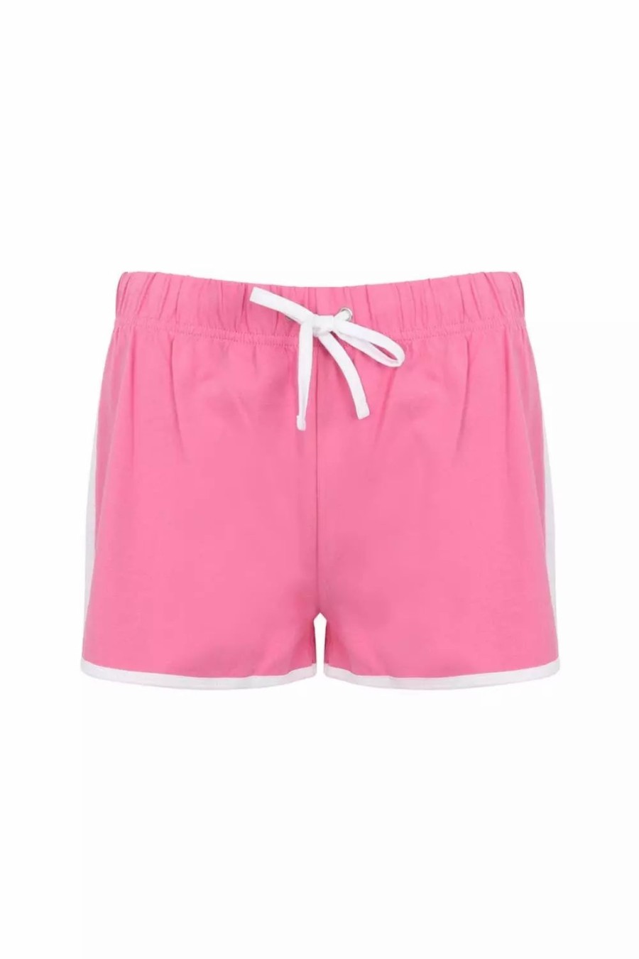 Bottoms * | Skinni Fit Womens/Ladies Retro Shorts ( ) Bright Pink/White