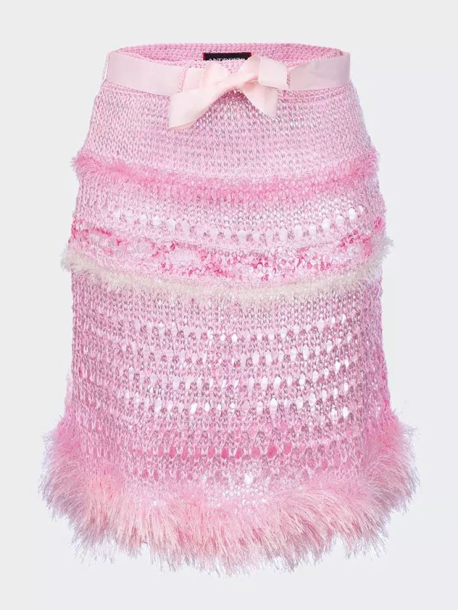 Skirts * | Andreeva Baby Handmade Knit Skirt Pink