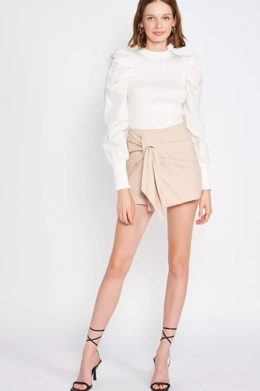 Skirts * | En Saison Madison Mini Skirt Natural