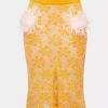 Skirts * | Andreeva Knit Skirt With Feather Details Yellow