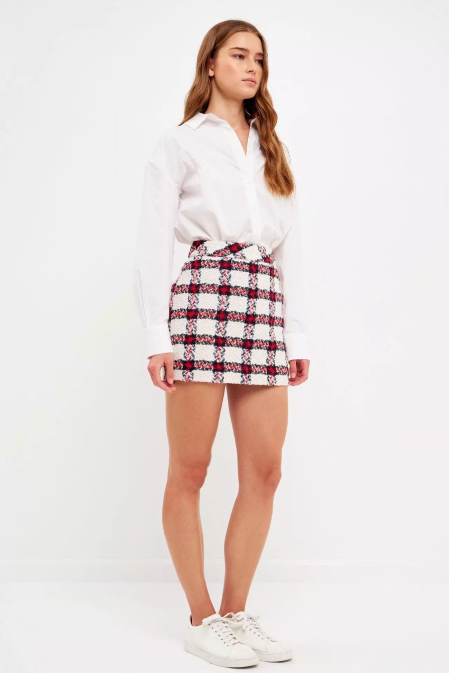 Skirts * | English Factory Plaid Mini Skirt