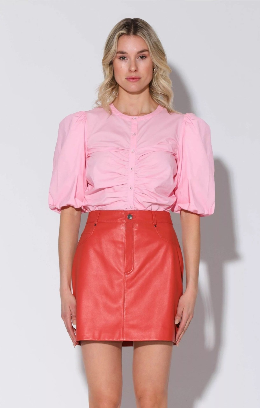 Skirts * | Walter Baker Alicia Skirt, Leather Salmon