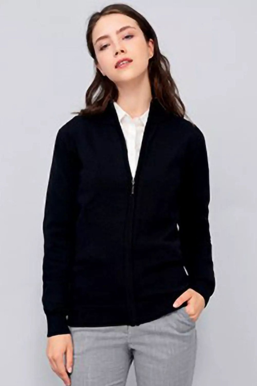 Sweatshirts & Sweaters * | Sols Womens/Ladies Gordon Full Zip Cardigan Black