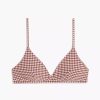 Swimwear * | Onia Malin Bikini Top Paprika White Gingham