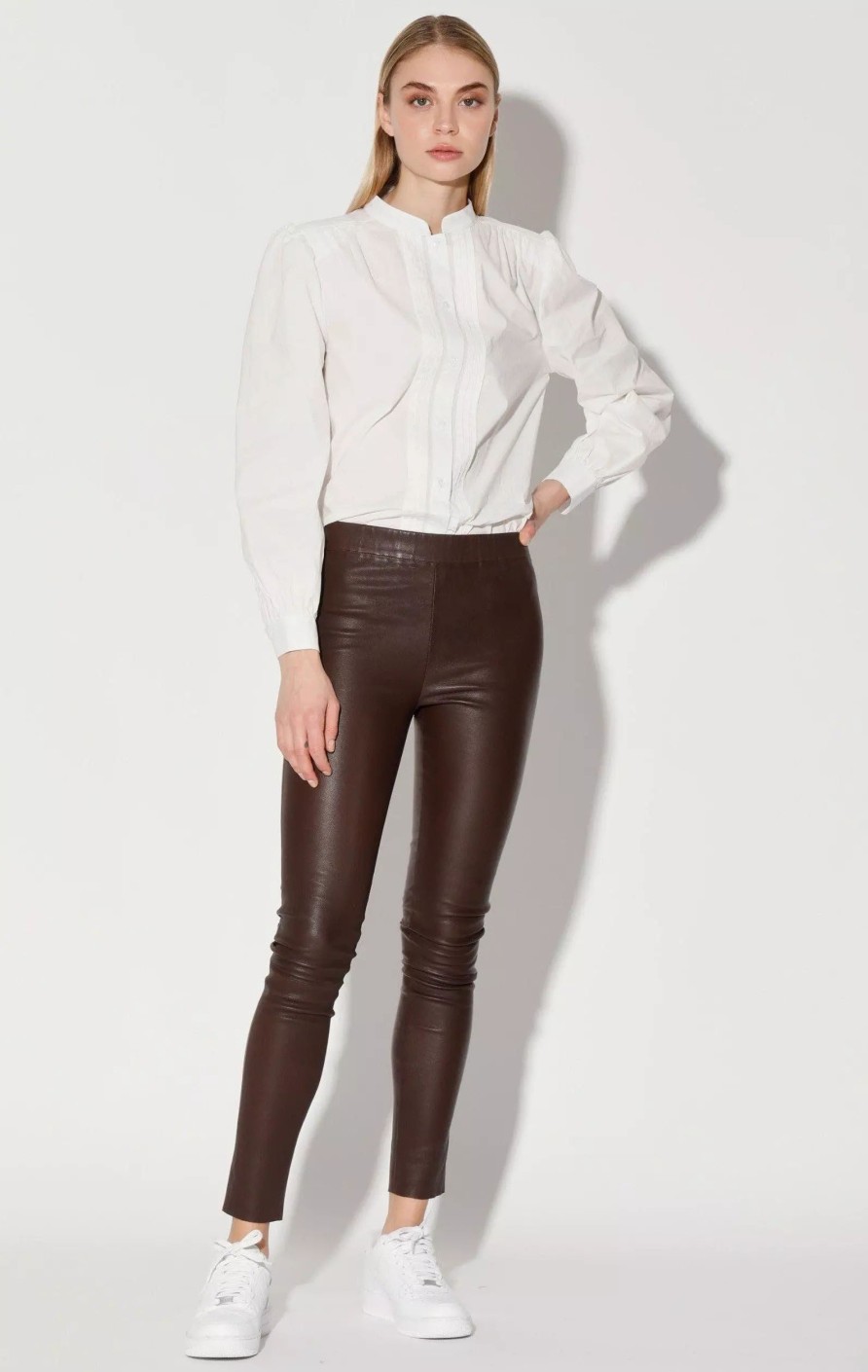 Bottoms * | Walter Baker Roxanna Pant, Stretch Leather Mocha