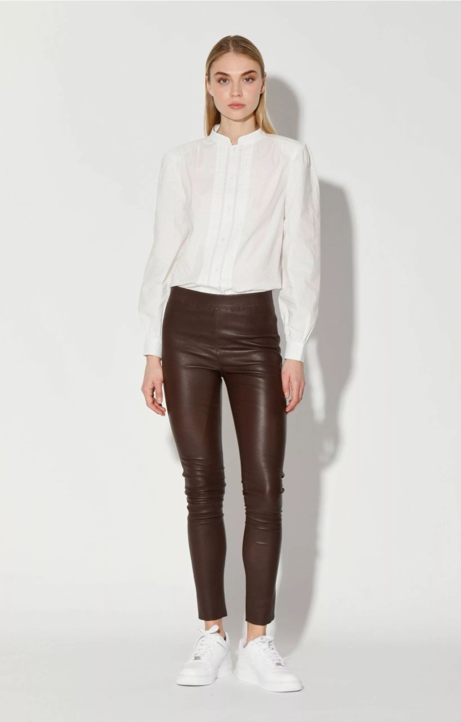 Bottoms * | Walter Baker Roxanna Pant, Stretch Leather Mocha