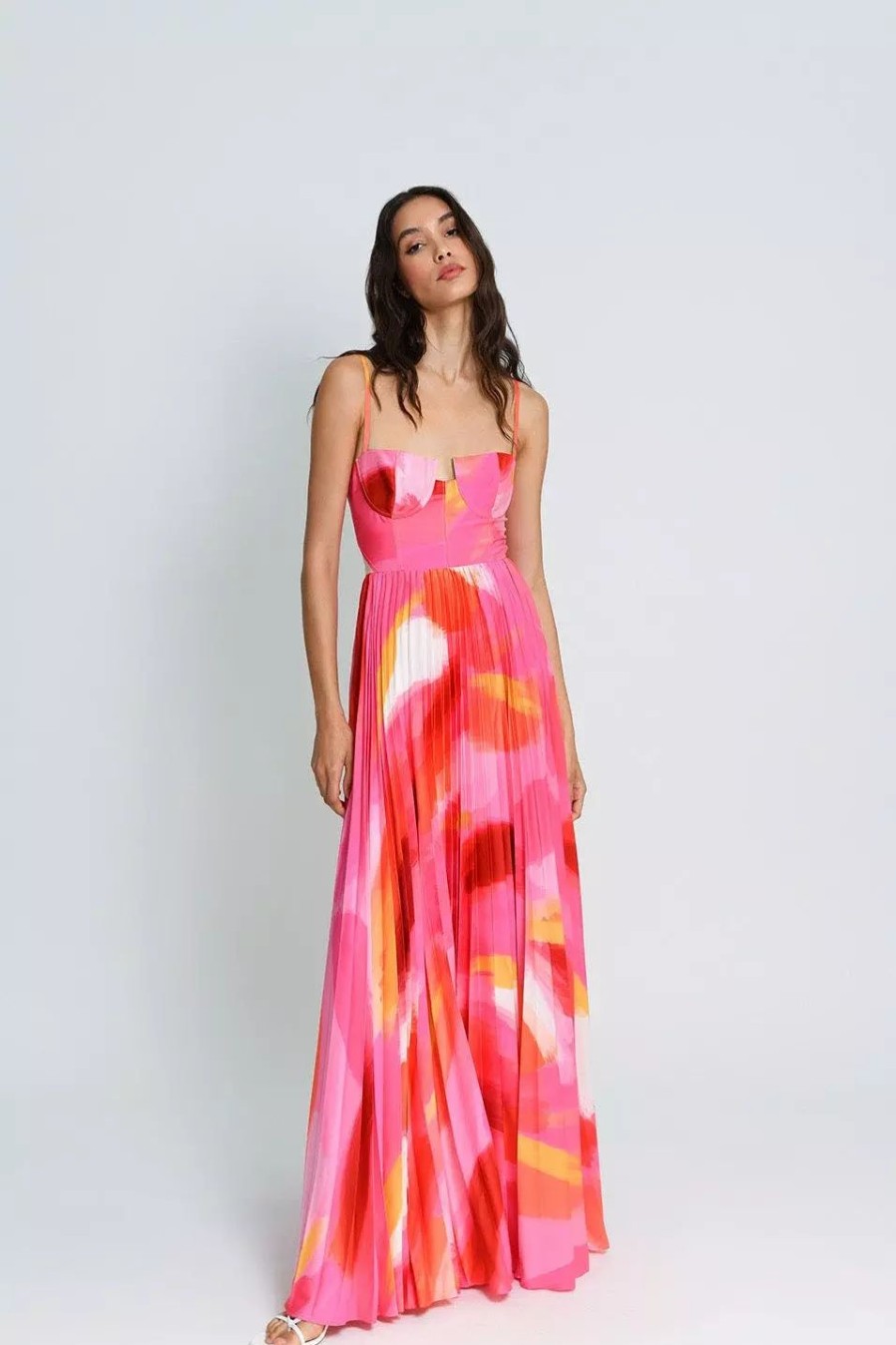 Dresses * | Hutch Mali Gown Pink Brushstroke