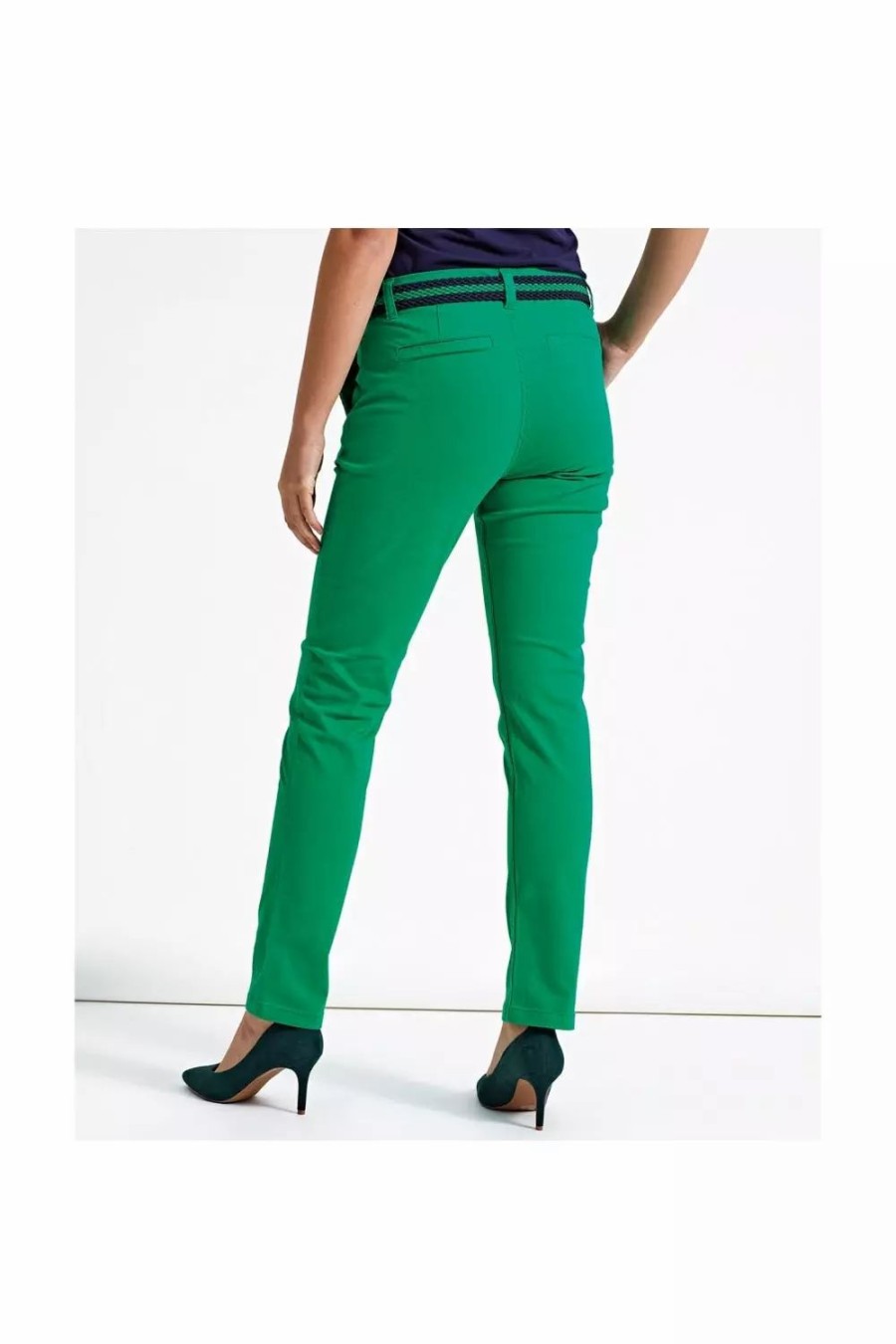 Bottoms * | Asquith & Fox Womens/Ladies Casual Chino Trousers Kelly Green