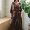 Bottoms * | Rachel Pally Linen Lyric Pant Chocolate