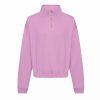 Sweatshirts & Sweaters * | Awdis Womens/Ladies Just Hoods Crop Sweatshirt Lavender