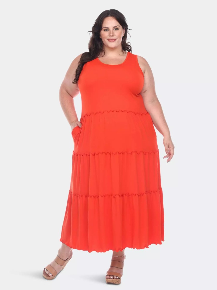 Dresses * | Mark Plus Size Scoop Neck Tie Midi Dress