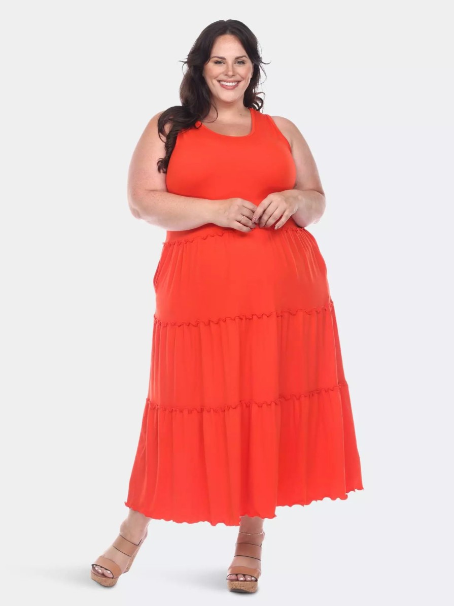 Dresses * | Mark Plus Size Scoop Neck Tie Midi Dress