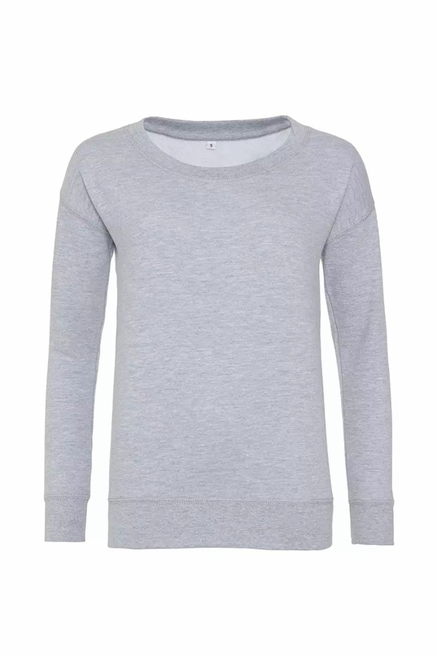 Sweatshirts & Sweaters * | Awdis Hoods Womens/Ladies Girlie Fashion Sweatshirt ( ) Heather Gray