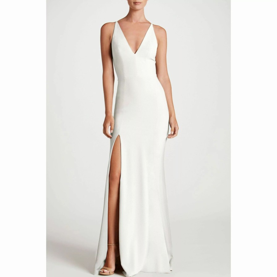 Dresses * | Dress The Population Iris Gown Off White