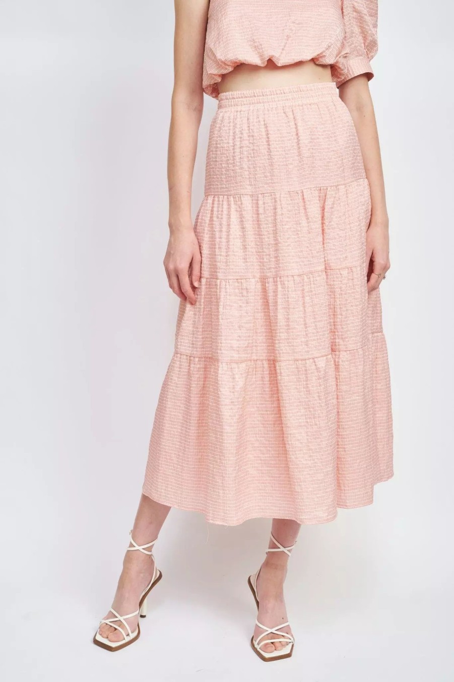 Skirts * | En Saison Riley Midi Skirt Pink