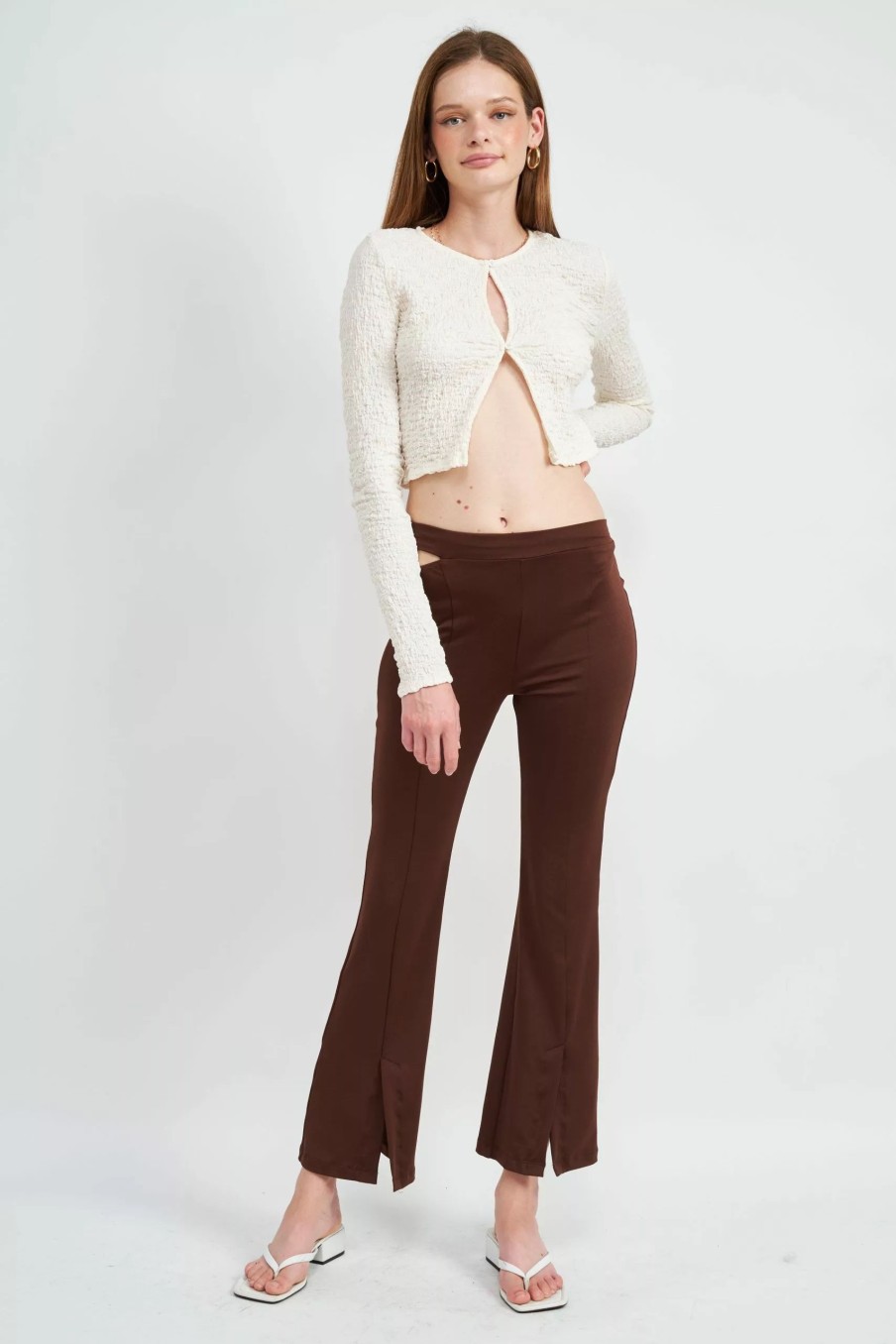 Bottoms * | Emory Park Yeva Pants Coffee-Brown