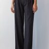 Bottoms * | Crescent Zhuri Stripe Straight Leg Pleated Trousers