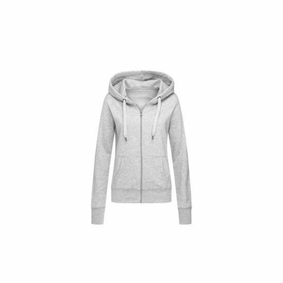 Sweatshirts & Sweaters * | Stedman Active Womens/Ladies Active Zip Hood ( ) Sweatshirts & Sweaters Heather Gray