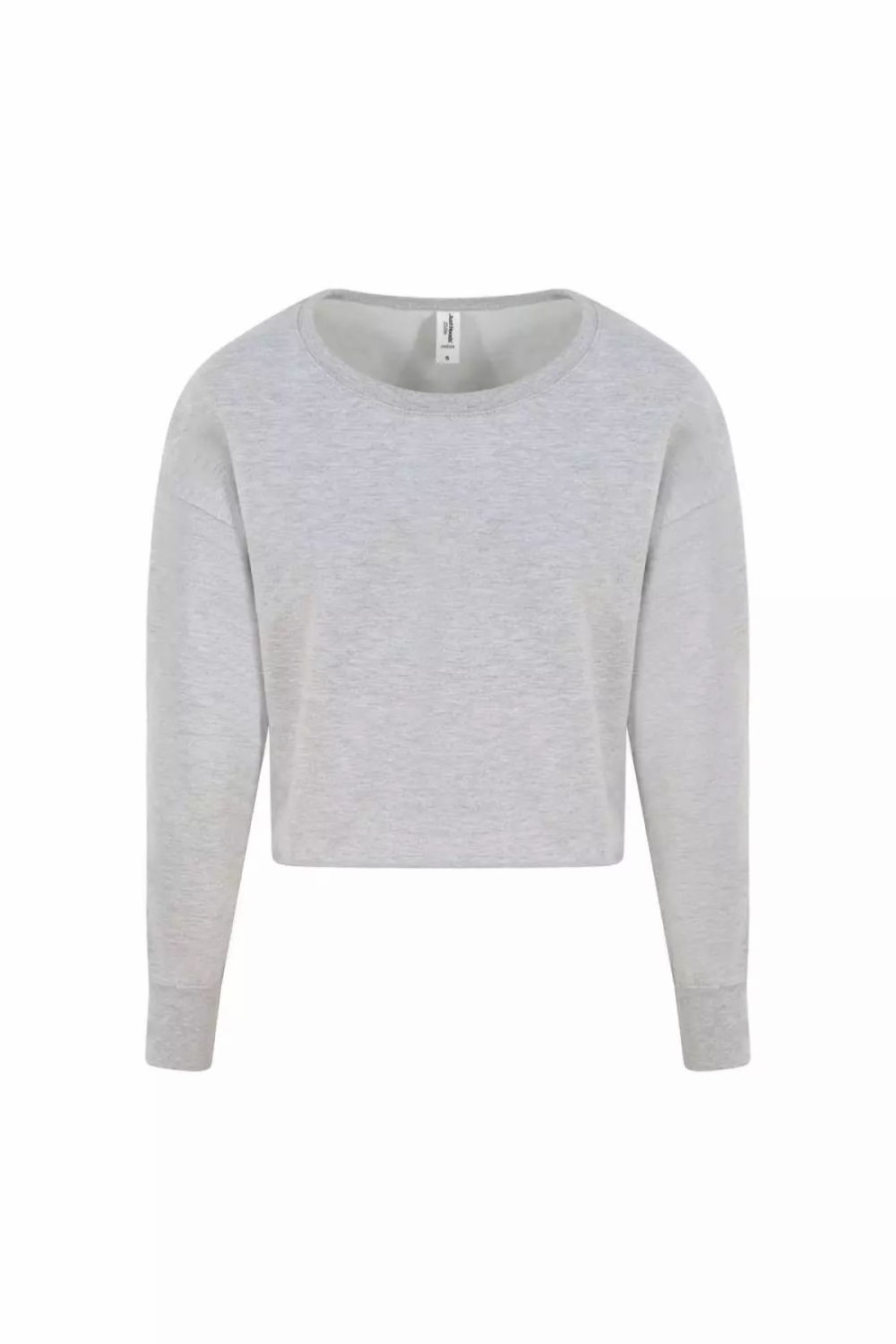 Sweatshirts & Sweaters * | Awdis Hoods Womens/Ladies Cropped Sweatshirt ( ) Heather Gray