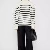 Sweatshirts & Sweaters * | Anine Bing Courtney Sweater Ivory And Black Stripe