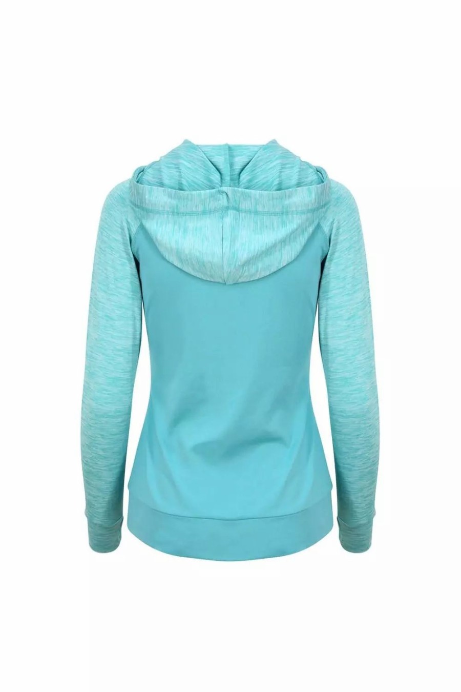 Sweatshirts & Sweaters * | Awdis Just Cool Womens/Ladies Girlie Cool Contrast Zoodie ( ) Ocean/Ocean Melange