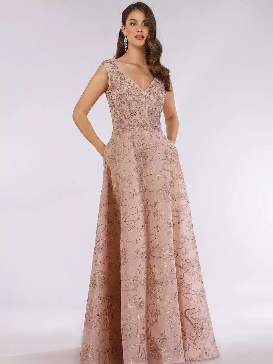 Dresses * | Lara 29638 Embellished Ball Gown With Pockets