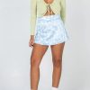 Skirts * | Anna-Kaci Floral Printed Mini Slip Skirt Light Blue