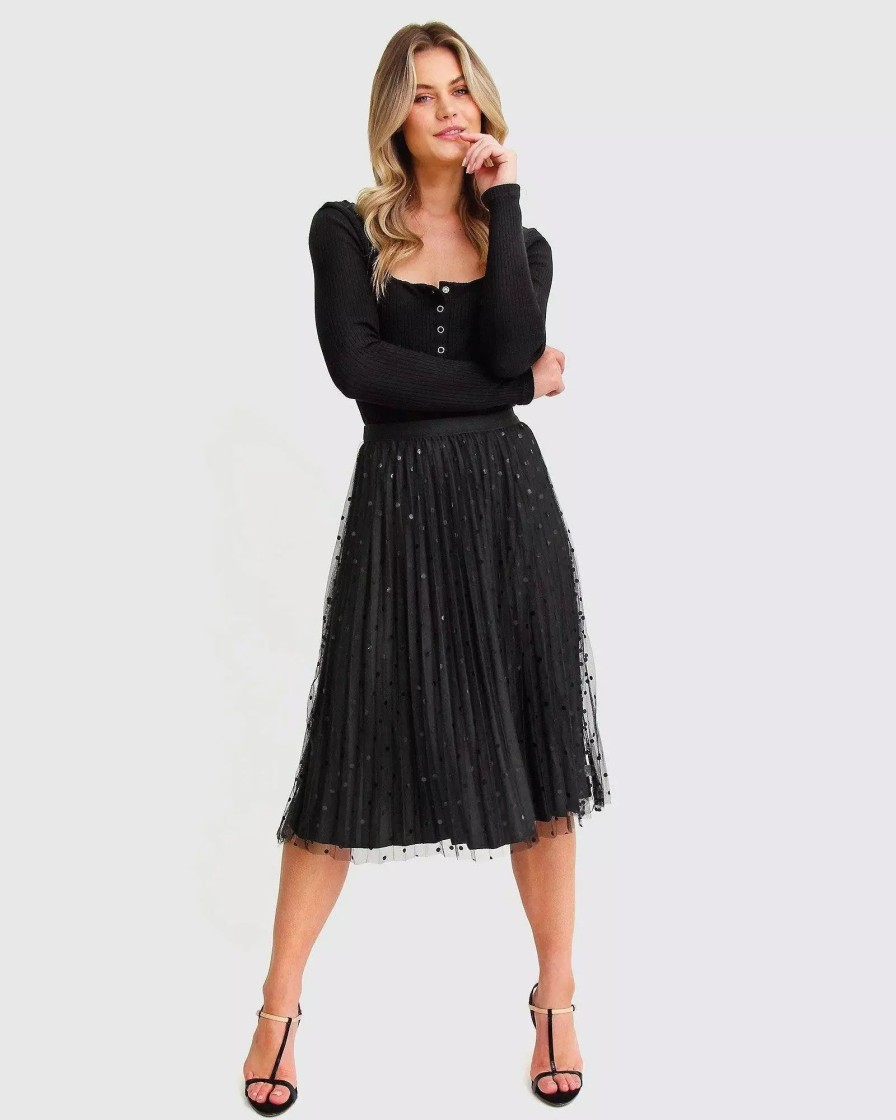 Skirts * | Belle & Bloom Mixed Feeling Reversible Skirt Black